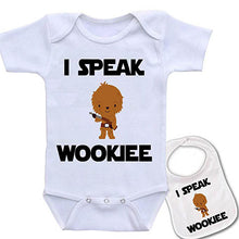 Load image into Gallery viewer, Star Wars 'I Speak Wookie' Romper + Bib