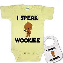 Load image into Gallery viewer, Star Wars 'I Speak Wookie' Romper + Bib