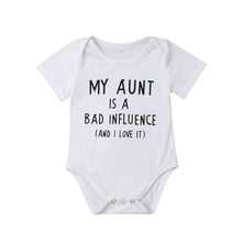 Load image into Gallery viewer, 'My Aunt is a Bad Influence' Basic Romper