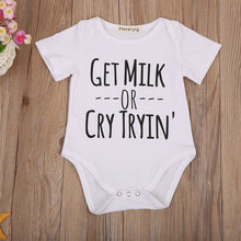 Load image into Gallery viewer, 'Get Milk or Cry Tryin' Basic Romper