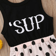 Load image into Gallery viewer, 'Sup' Baby Girl Romper + Headband