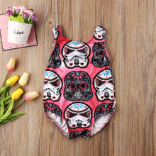 Load image into Gallery viewer, Floral Darth Vader Stormtrooper Sleeveless Romper